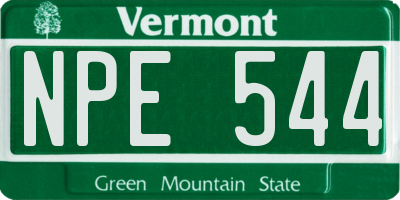 VT license plate NPE544