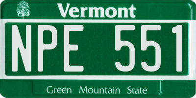 VT license plate NPE551