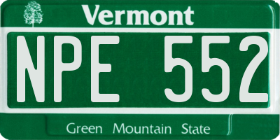 VT license plate NPE552