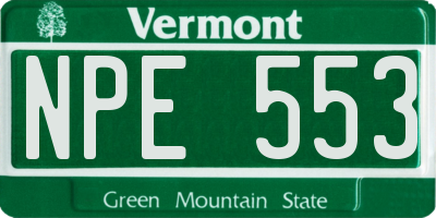 VT license plate NPE553