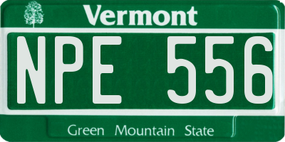 VT license plate NPE556