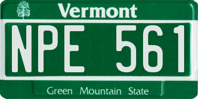 VT license plate NPE561