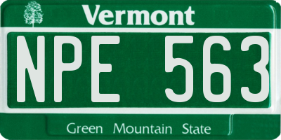 VT license plate NPE563