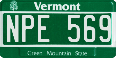 VT license plate NPE569