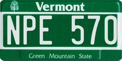 VT license plate NPE570