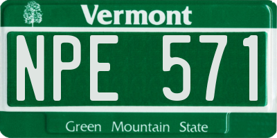 VT license plate NPE571
