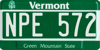 VT license plate NPE572