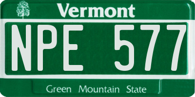 VT license plate NPE577