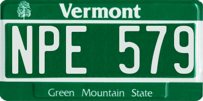 VT license plate NPE579