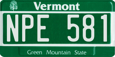 VT license plate NPE581
