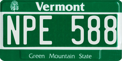 VT license plate NPE588