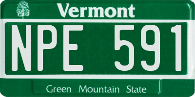 VT license plate NPE591