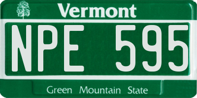 VT license plate NPE595