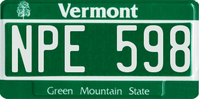 VT license plate NPE598