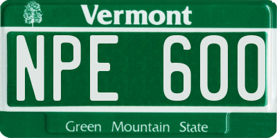 VT license plate NPE600
