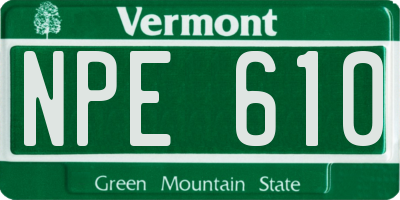 VT license plate NPE610