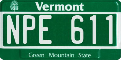 VT license plate NPE611