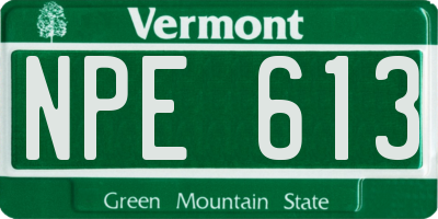 VT license plate NPE613