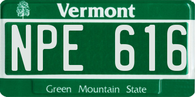 VT license plate NPE616