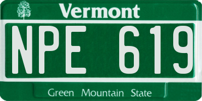 VT license plate NPE619