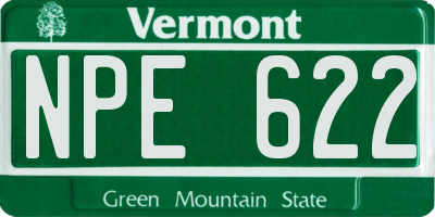 VT license plate NPE622