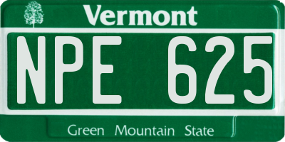 VT license plate NPE625