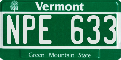 VT license plate NPE633
