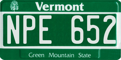 VT license plate NPE652