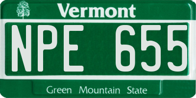 VT license plate NPE655