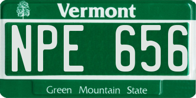 VT license plate NPE656