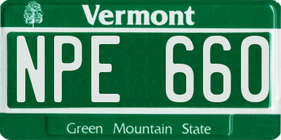 VT license plate NPE660