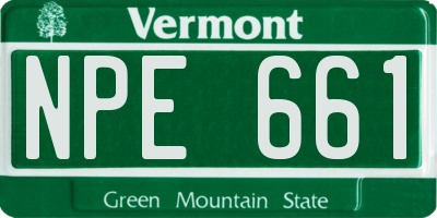 VT license plate NPE661
