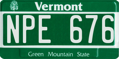 VT license plate NPE676