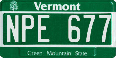 VT license plate NPE677