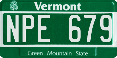 VT license plate NPE679