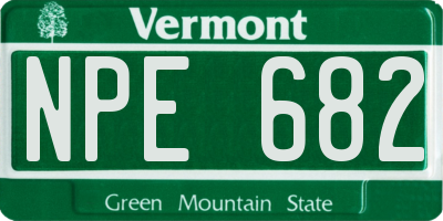 VT license plate NPE682