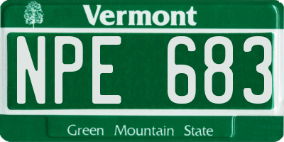 VT license plate NPE683