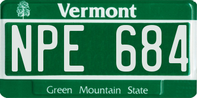 VT license plate NPE684
