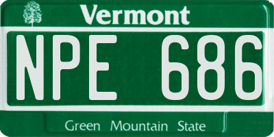 VT license plate NPE686