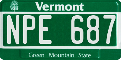 VT license plate NPE687