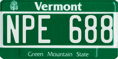 VT license plate NPE688