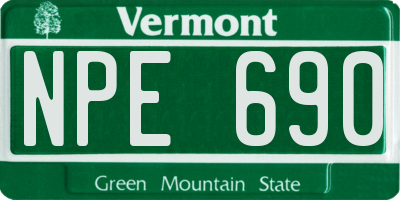 VT license plate NPE690