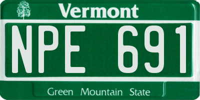 VT license plate NPE691