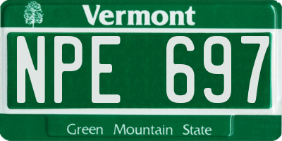 VT license plate NPE697