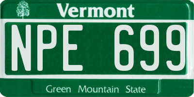 VT license plate NPE699
