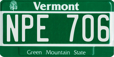 VT license plate NPE706