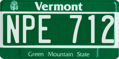 VT license plate NPE712