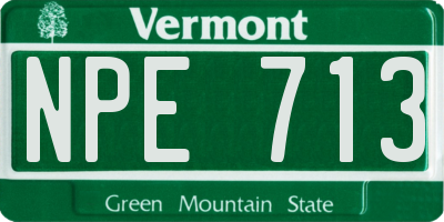 VT license plate NPE713