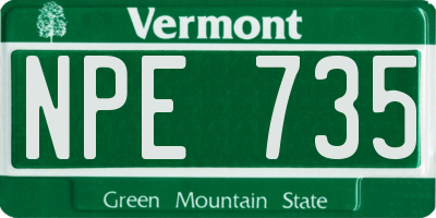 VT license plate NPE735