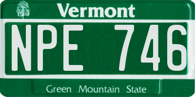VT license plate NPE746